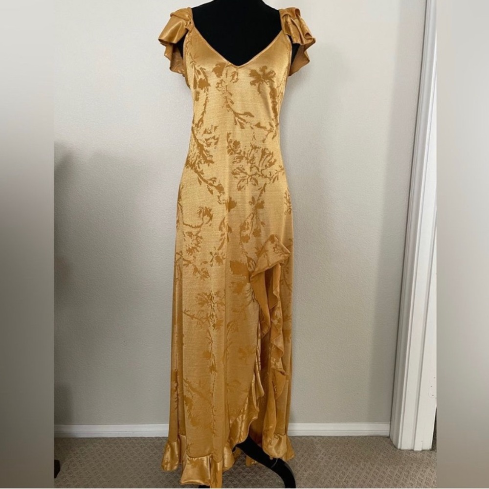 Zara Gold Floral Maxi Dress